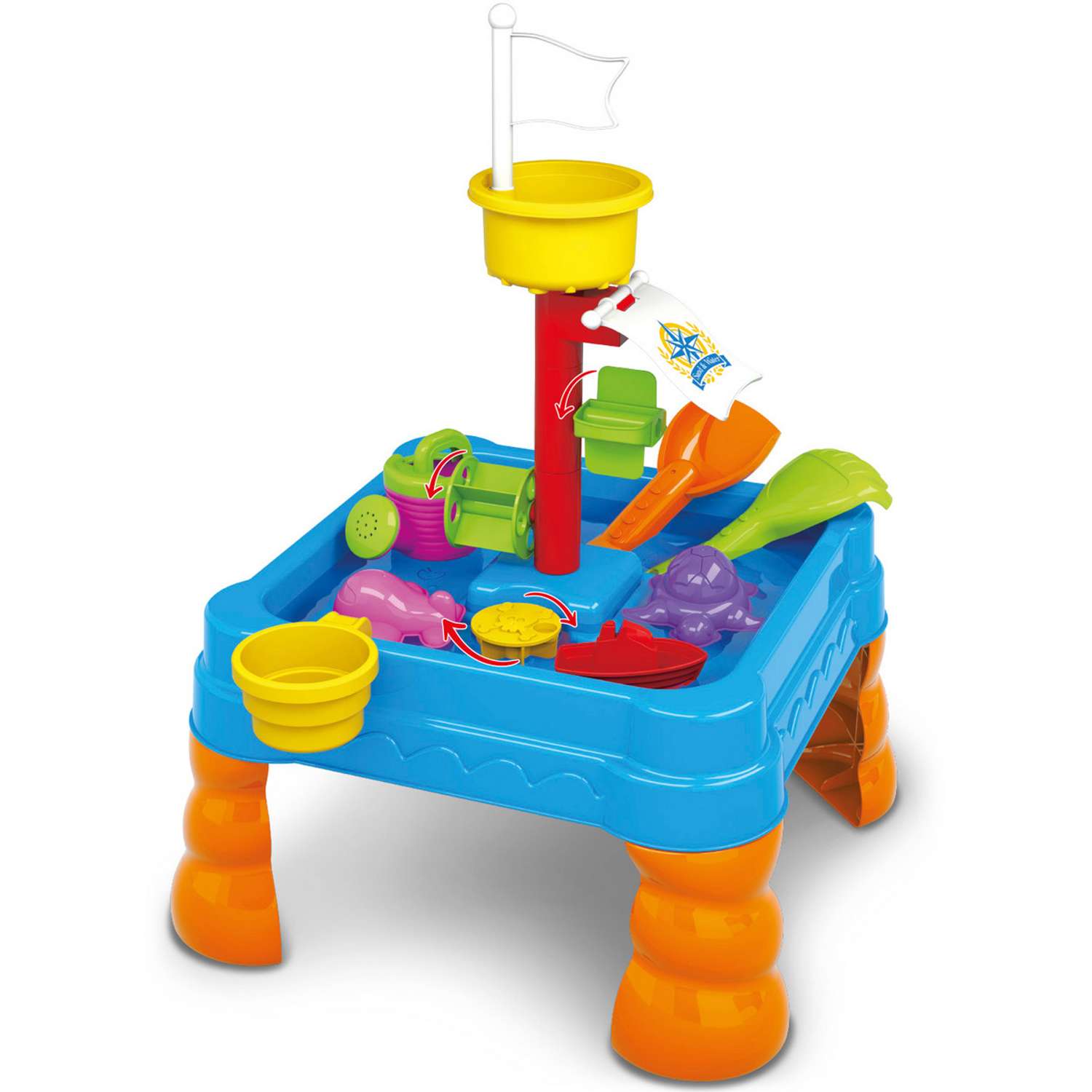 Стол для игр с песком и водой Hualian Toys Водяная мельница 40х40х59 см - фото 1