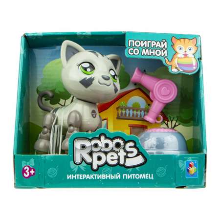 Интерактивная игрушка Robo Pets Милашка котенок серый со звуковыми эффектами