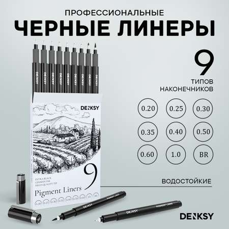 Капиллярные ручки DENKSY 9 штук