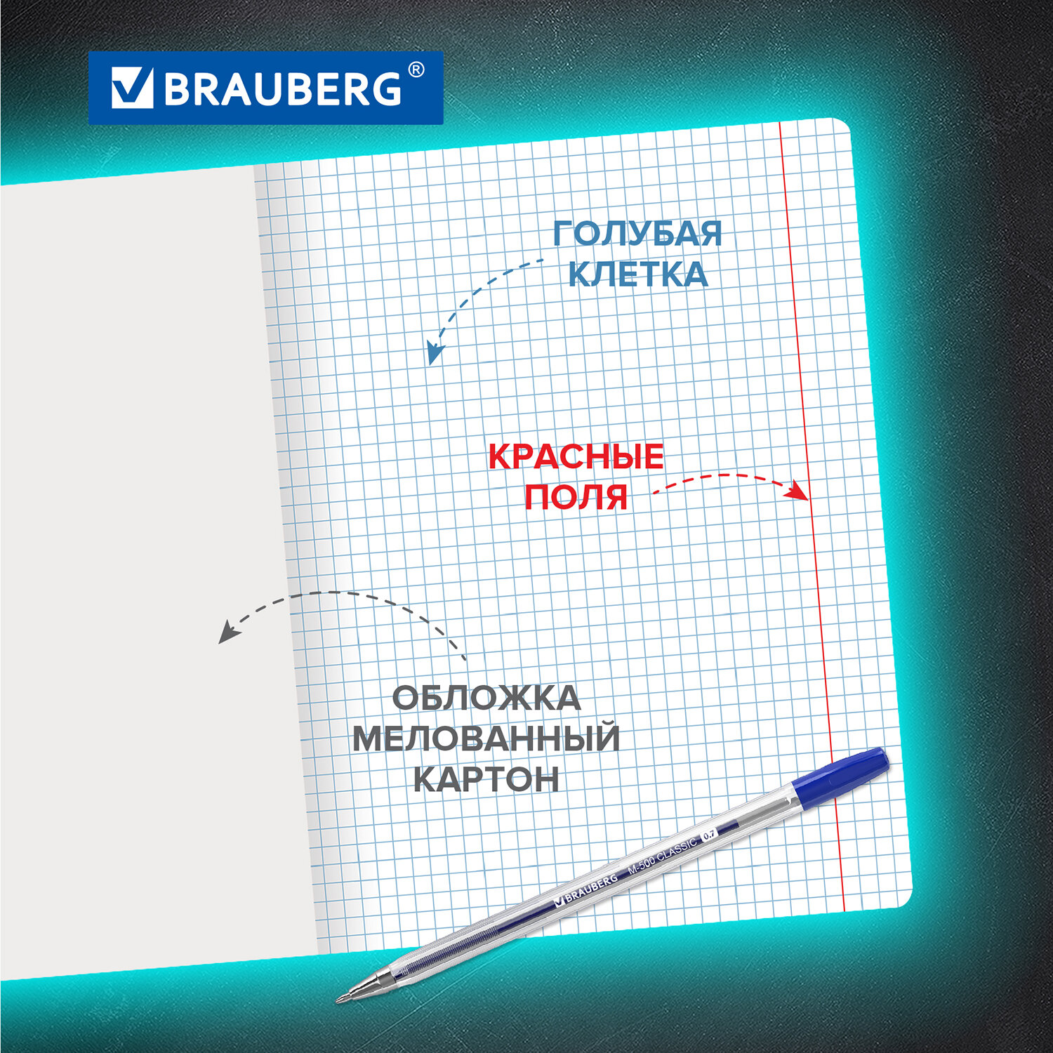 Тетрадь Brauberg в клетку 24 листа для школы набор 20 штук - фото 2