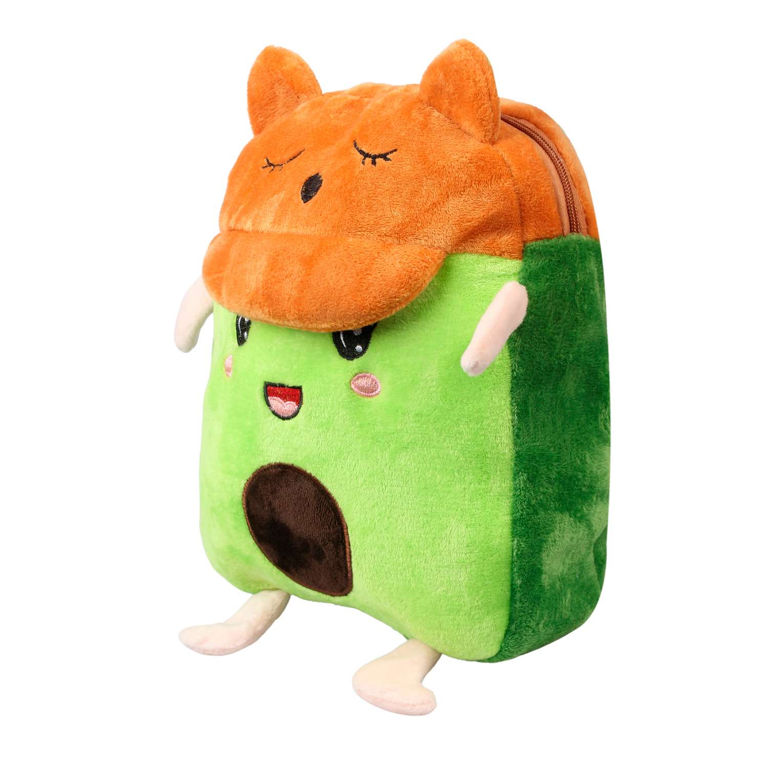 Рюкзак-игрушка Little Mania салатовый Авокадо с коричневой кепочкой - фото 2