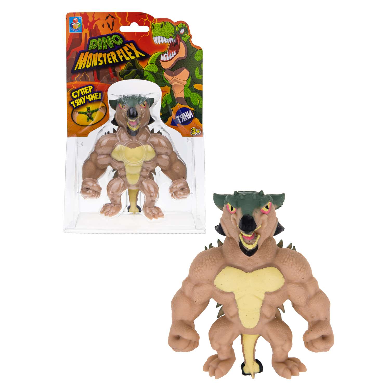 Игрушка-тягун 1Toy Monster Flex Dino Кораз Т22691-11 - фото 2