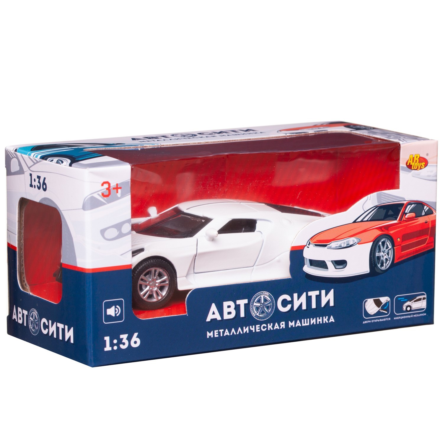 Автомобиль Abtoys АвтоСити 1:36 инерционный белый C-00522/белая - фото 3