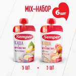 Набор пюре Semper из 2 вкусов (Мультифрукт/Яблоко-Персик) 120г*6шт с 6 месяцев