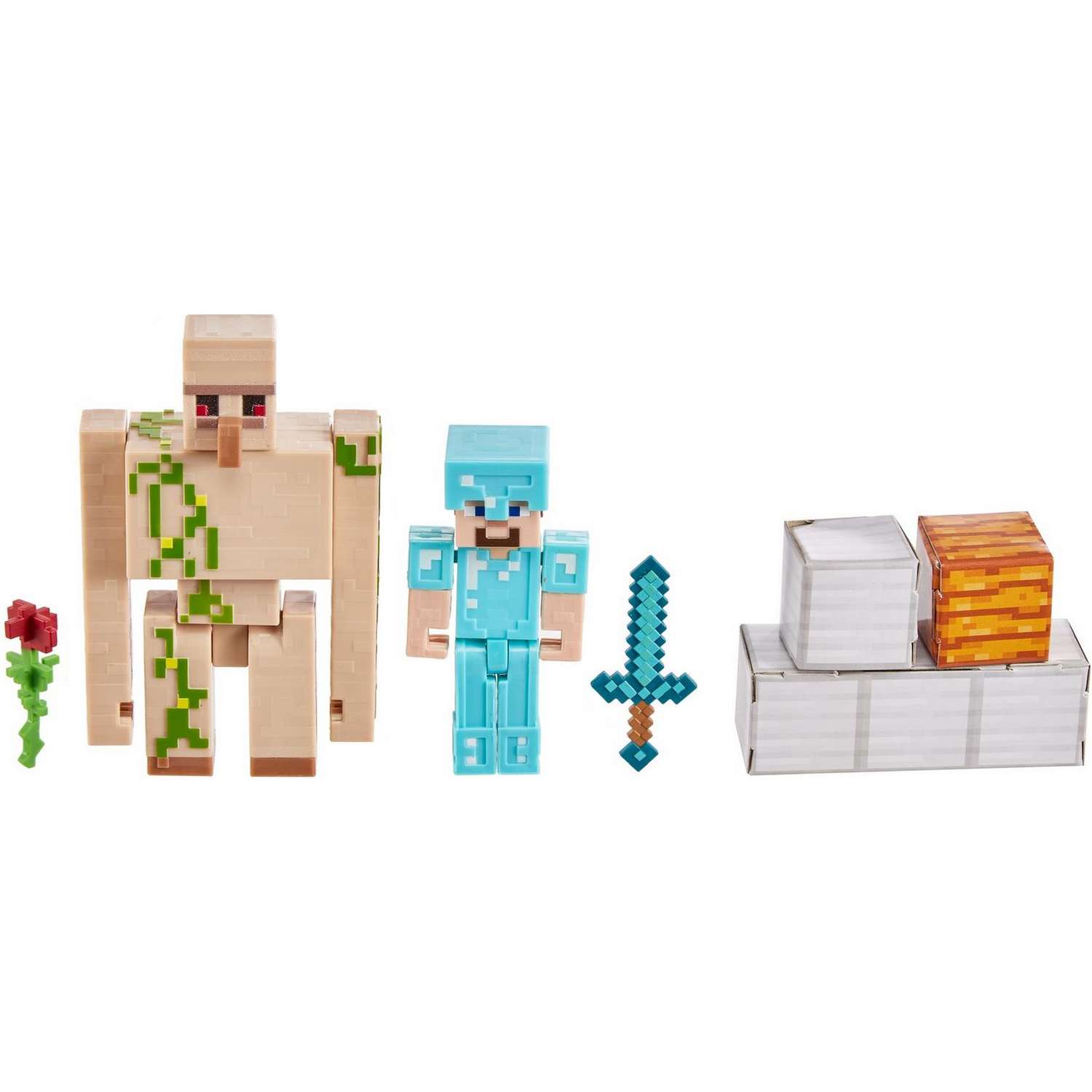 Набор фигурок Minecraft Стив и Железный Голем GTP30 - фото 1