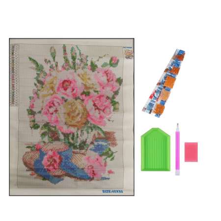 Алмазная мозаика Seichi Натюрморт с весенними цветами 40х50 см