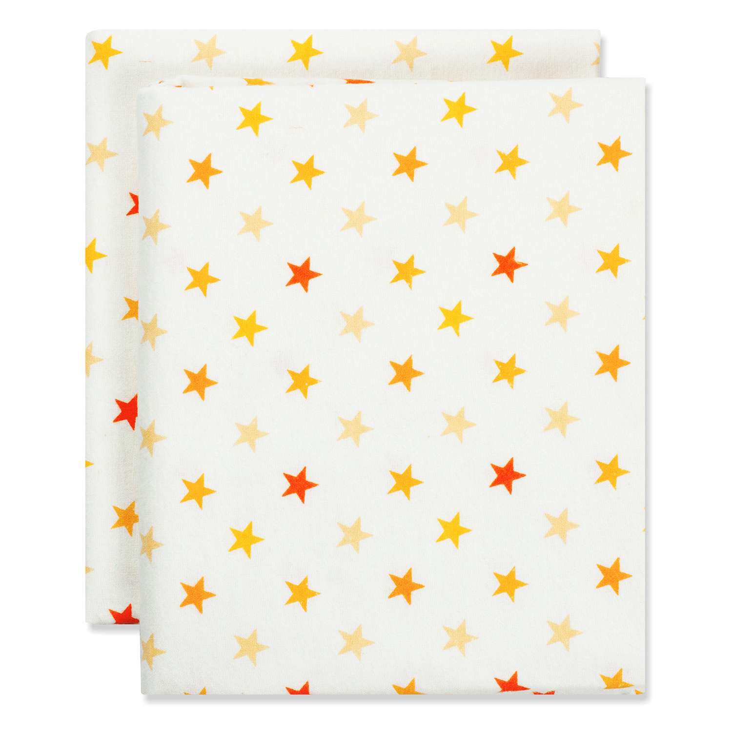 Пеленки фланелевые Чудо-чадо для новорожденных «Тренды» 85х120см Звезды оранжевые 2 шт - фото 3