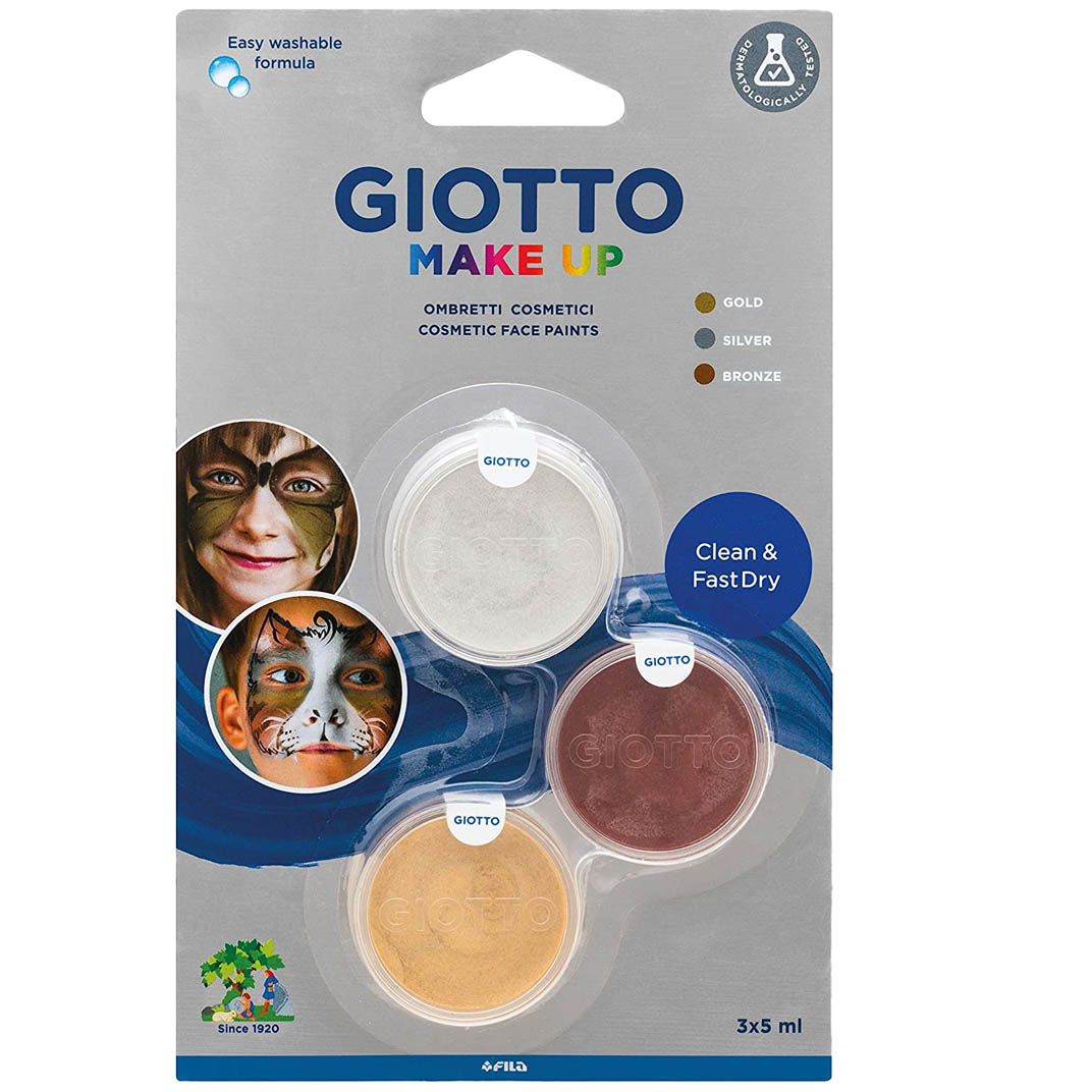 Набор грима для детей GIOTTO make up metallic в блистере 3 шт по 5 мл - фото 1