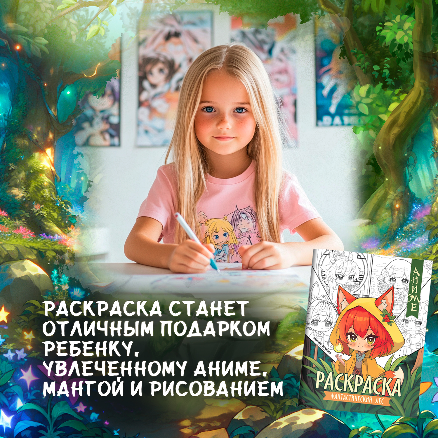 Книга раскраска Феникс Премьер Фантастический лес - фото 5