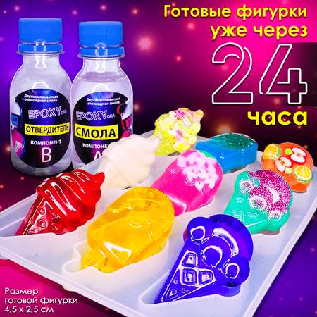 Набор для творчества MINI-TOYS Эпоксидная смола/EPOXYdka Normal BOX 2D/Молд силиконовый/Мороженое