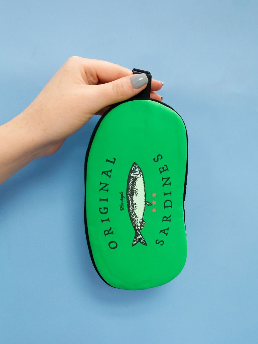 Маска для сна iLikeGift Sardines green с гелевым вкладышем - фото 4