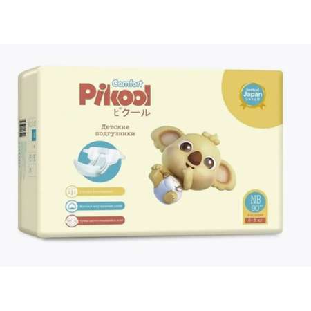 Подгузники на липучках Pikool Comfort NB 0-5 кг 90 штук