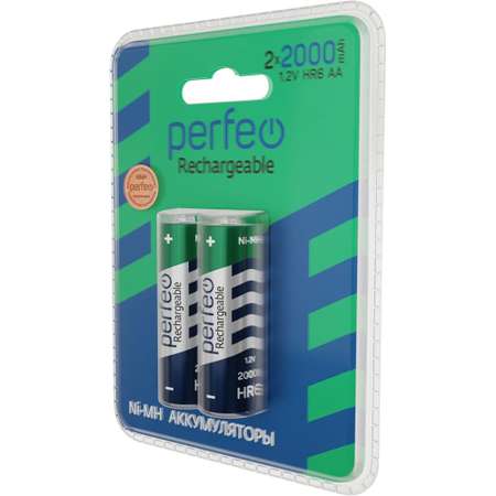 Аккумуляторные батарейки Perfeo AA2000mAh 2 штуки