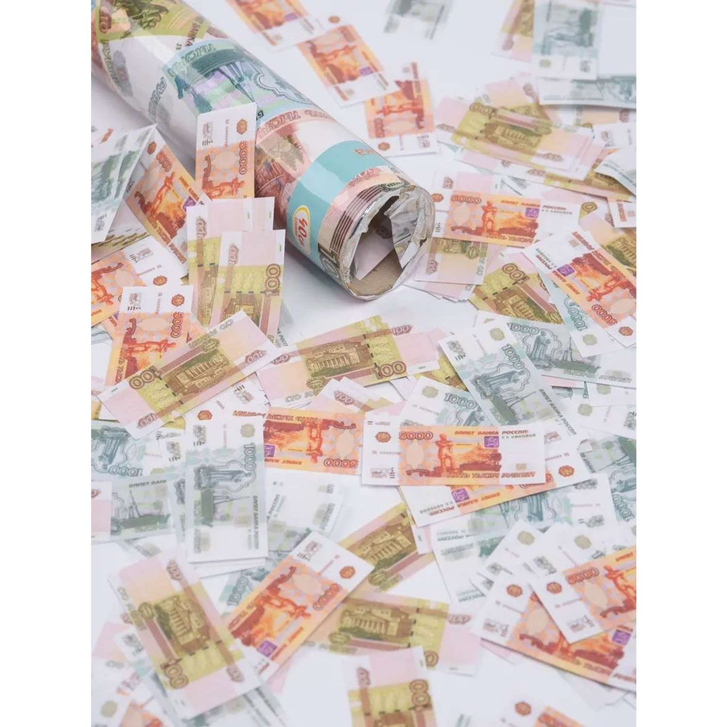 Хлопушка Riota с бумажным конфетти Рублевый бум 40 см - фото 8