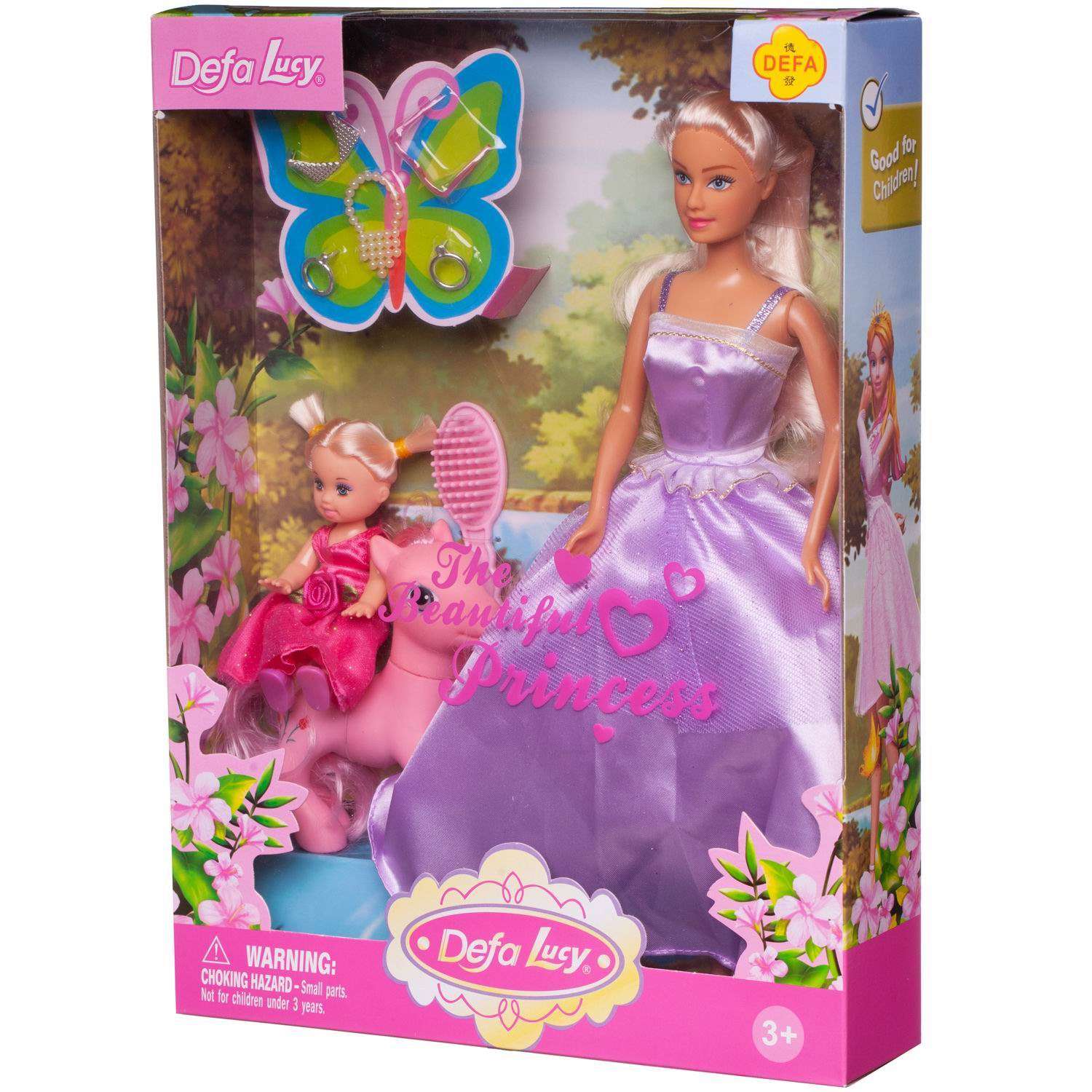 Игровой набор ABTOYS Кукла Defa Lucy в фиолетовом платье с дочкой на пони 8077d/фиолетовое - фото 3