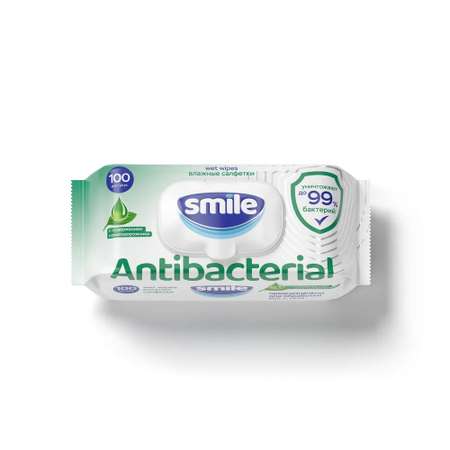 Влажные салфетки Smile SMILE W Antibacterial 100 шт с подорожником