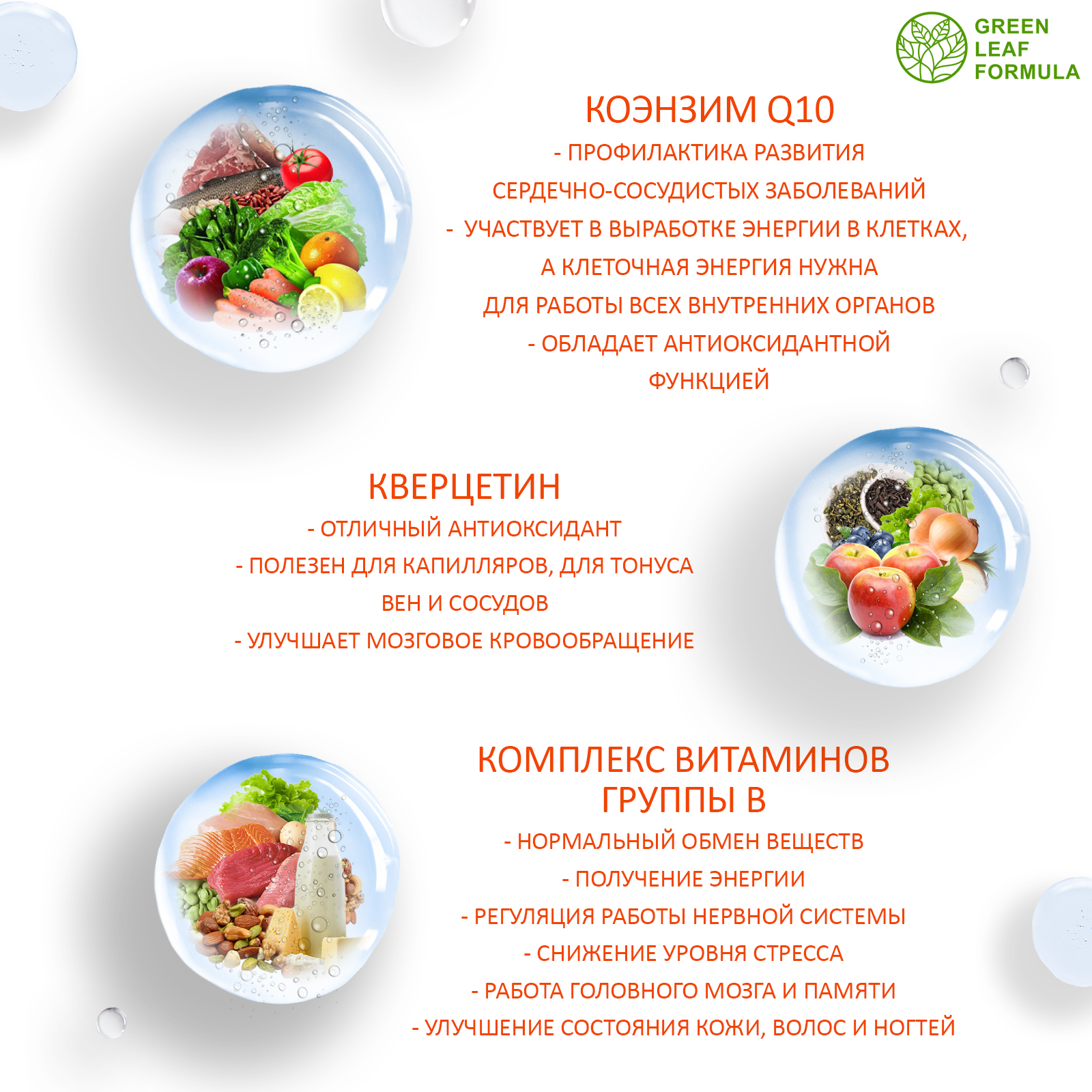 Набор Green Leaf Formula Коэнзим Q10 капсулы с биотином и Коллаген с витамином С для кожи и волос 120 капсул - фото 5