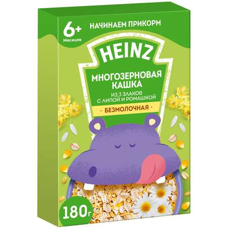 Каша безмолочная Heinz многозерновая из 3злаков с липой и ромашкой 180г c 6месяцев