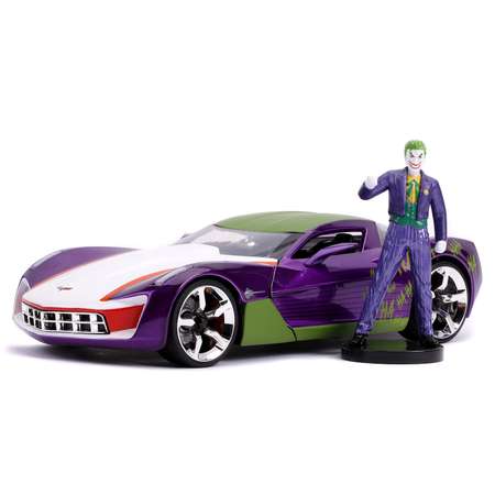 Машина Jada 1:24 Голливудские тачки Chevy Corvette Stingray Concept 2009 +фигурка Джокера 31199
