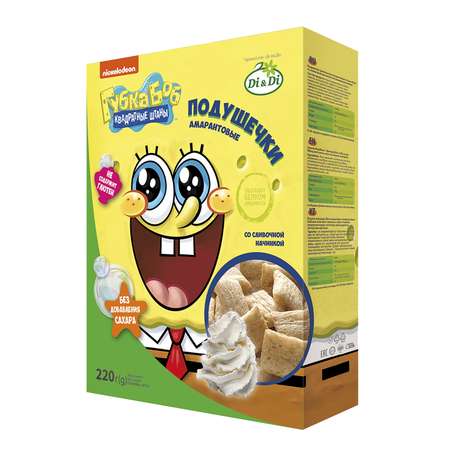 Подушечки Sponge Bob амарантовые со сливочной начинкой 220г