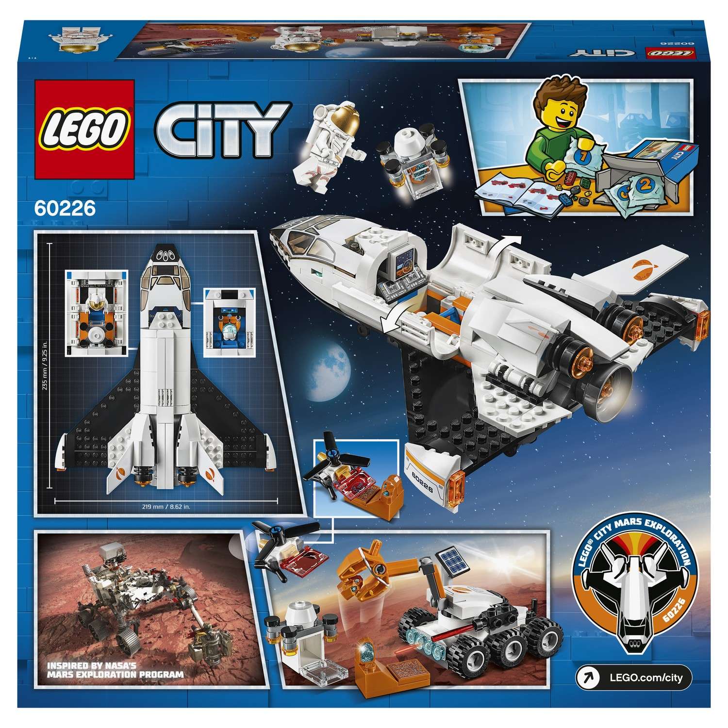 Конструктор LEGO City Space Port Шаттл для исследований Марса 60226 - фото 3