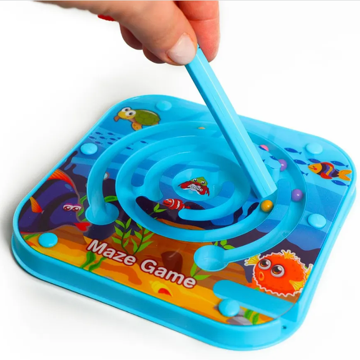 Развивающая игрушка Kribly Boo Головоломка Лабиринт магнитный. Синий - фото 2