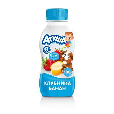 Йогурт питьевой Агуша 2.7% клубника-банан 180г с 8месяцев