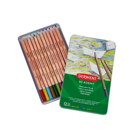 Набор акварельных карандашей DERWENT Academy Watercolour 12 цветов металлическая коробка 2301941