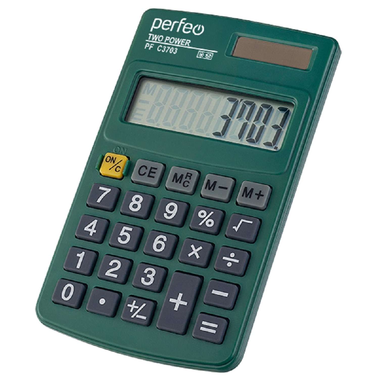 Калькулятор Perfeo PF C3703 карманный 8-разр. зелёный - фото 1