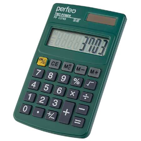 Калькулятор Perfeo PF C3703 карманный 8-разр. зелёный