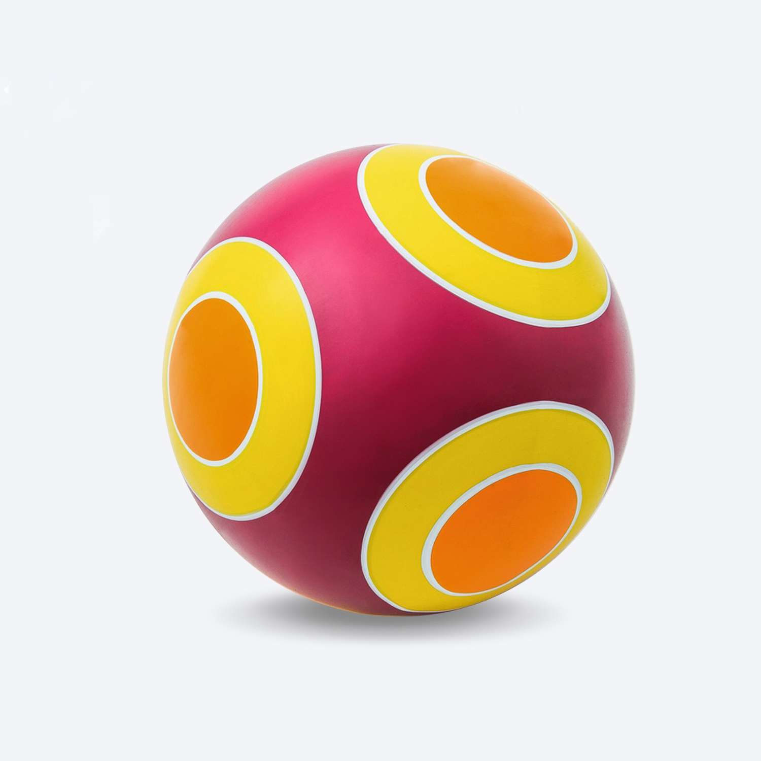 Мяч ЧАПАЕВ диаметр 150 мм «Фонарик» малиновый/желтый/оранжевый - фото 2