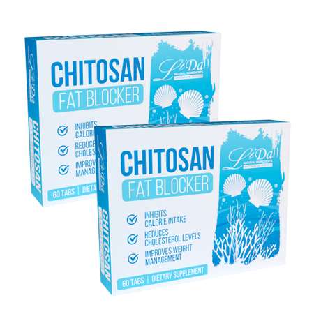 Хитозан Li Da таблетки для похудения детокс набор 2 упаковки