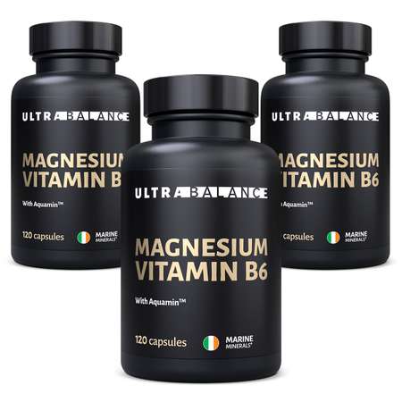 Магний витамин В6 UltraBalance бад комплекс премиум с аквамином 360 капсул