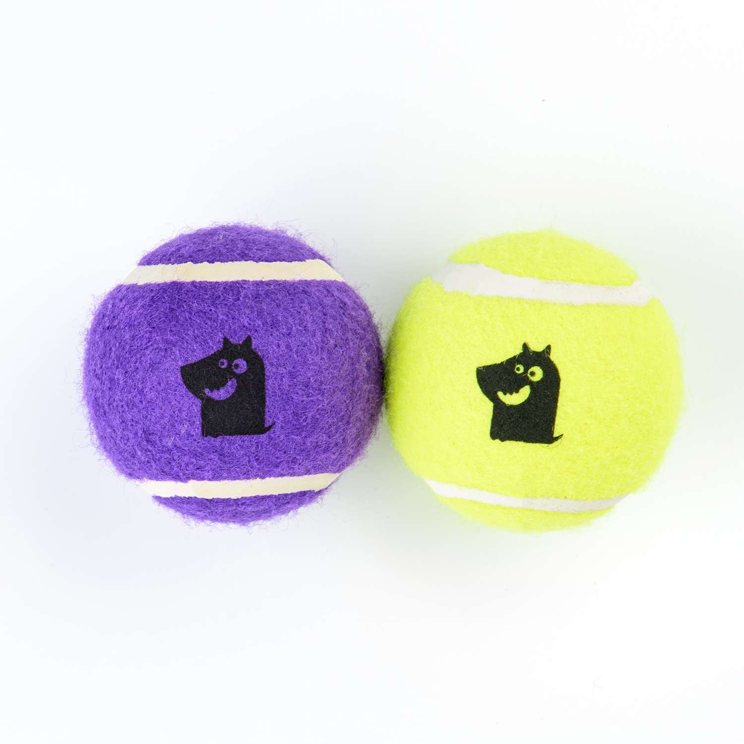 Игрушка для собак Mr.Kranch Теннисный мяч малый 5см 2шт Желтый-Фиолетовый - фото 1