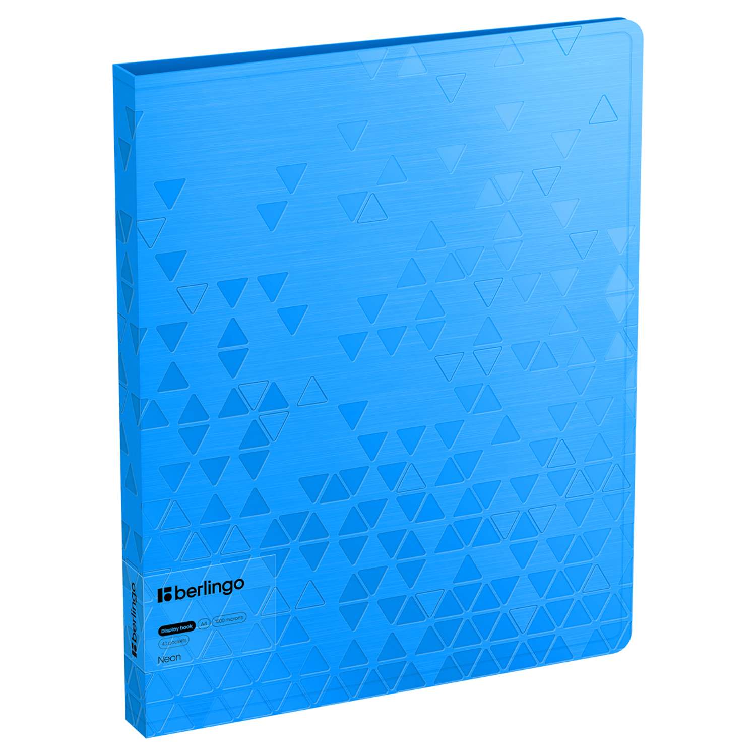 Папка с 40 вкладышами Berlingo Neon голубой неон - фото 1