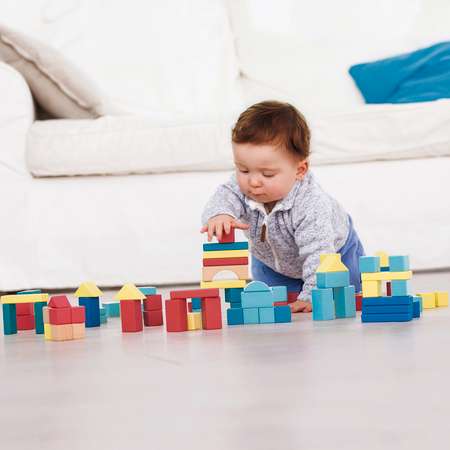 Деревянный конструктор HAPE для малышей Кубики 80 деталей E8285_HP