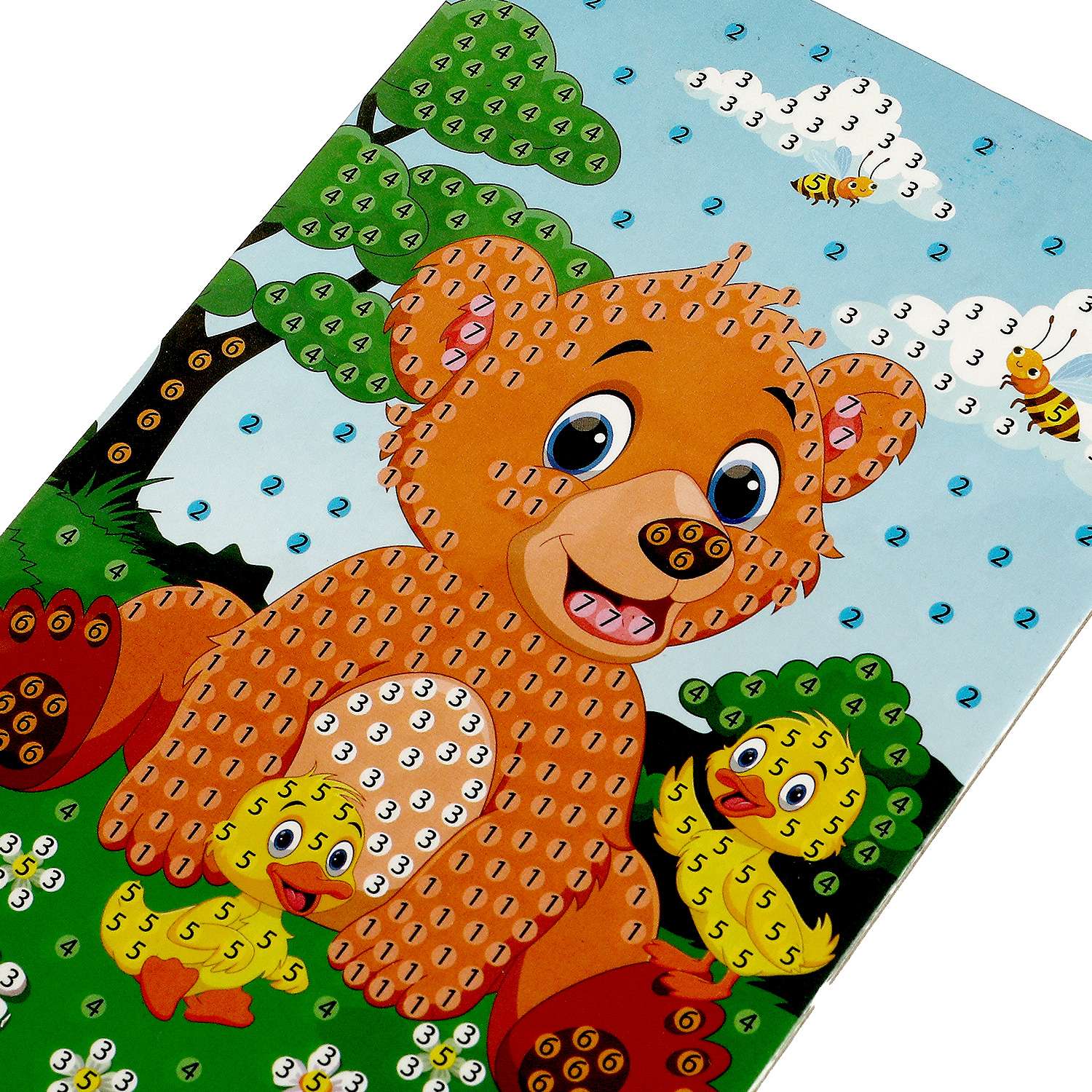 Набор для детского творчества МультиАРТ Алмазная мозаика медведик и птичка - фото 5