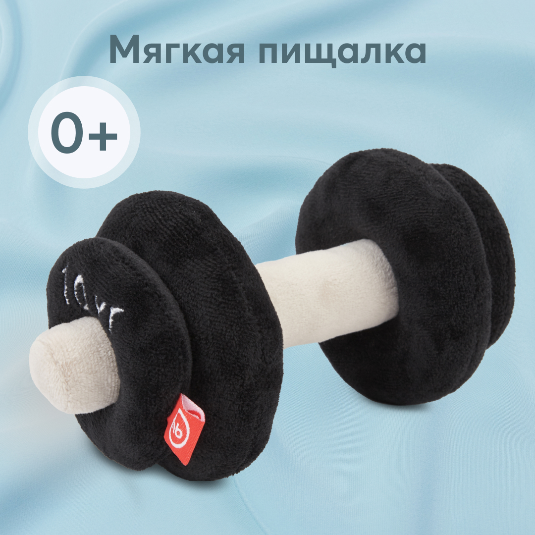 Игрушка-пищалка Happy Baby мягкая гантель купить по цене 599 ₽ в  интернет-магазине Детский мир