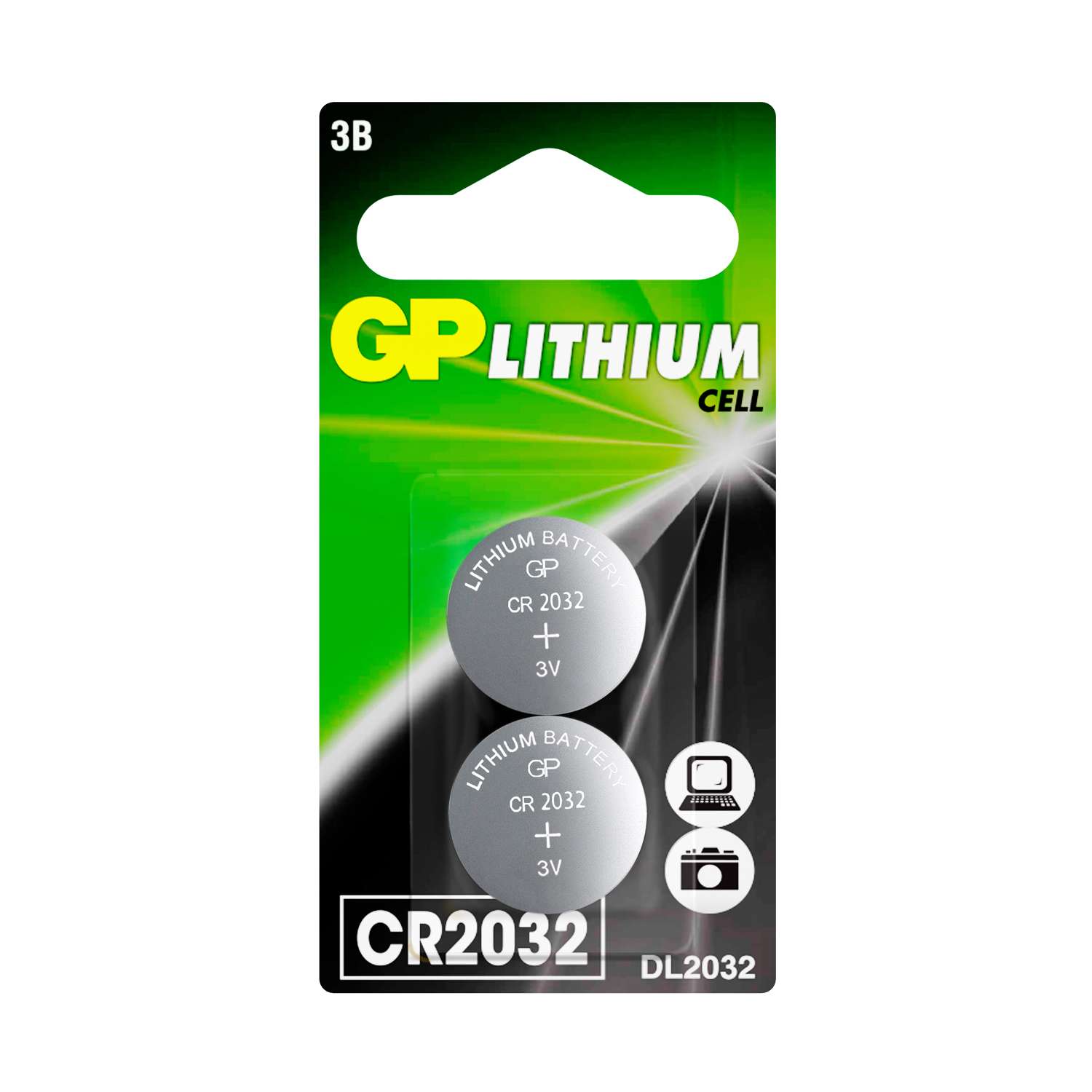 Литиевая батарейка GP CR2032 2 штуки в упаковке - фото 2