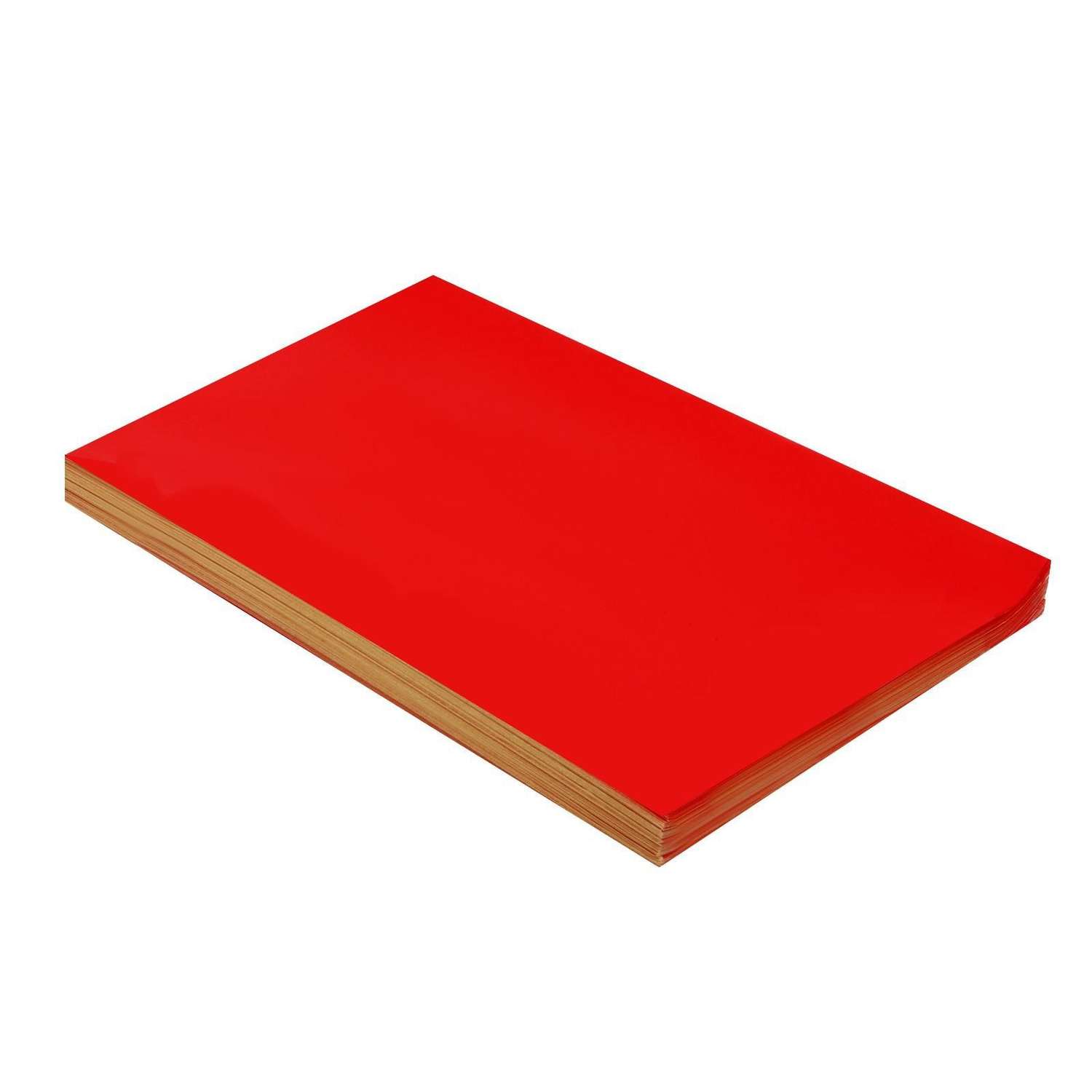 Бумага Calligrata А4 100 листов самоклеящаяся флуоресцентная красная - фото 1