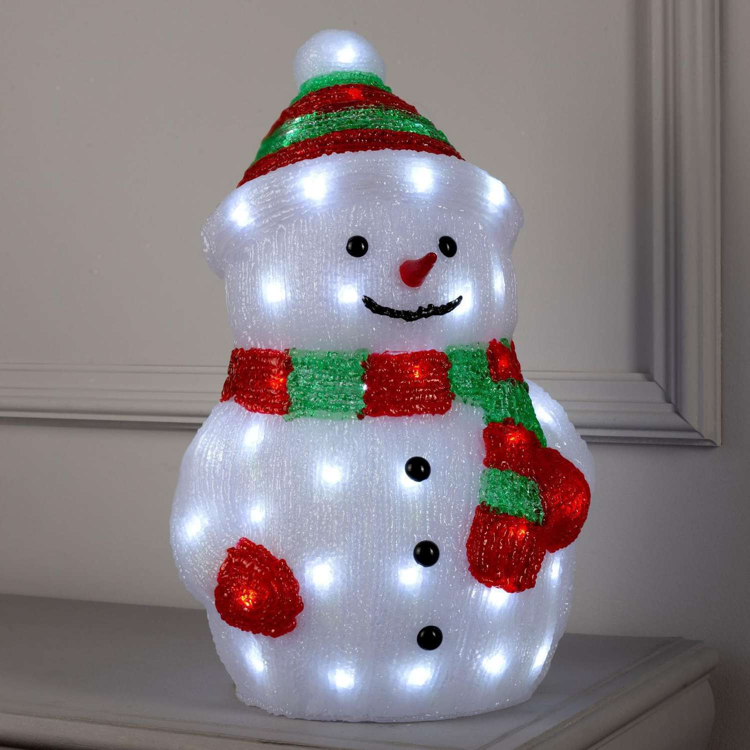 Светодиодная фигура Luazon «Снеговик большой» 25 × 44 × 20 см акрил 40 LED 220 В свечение белое - фото 1