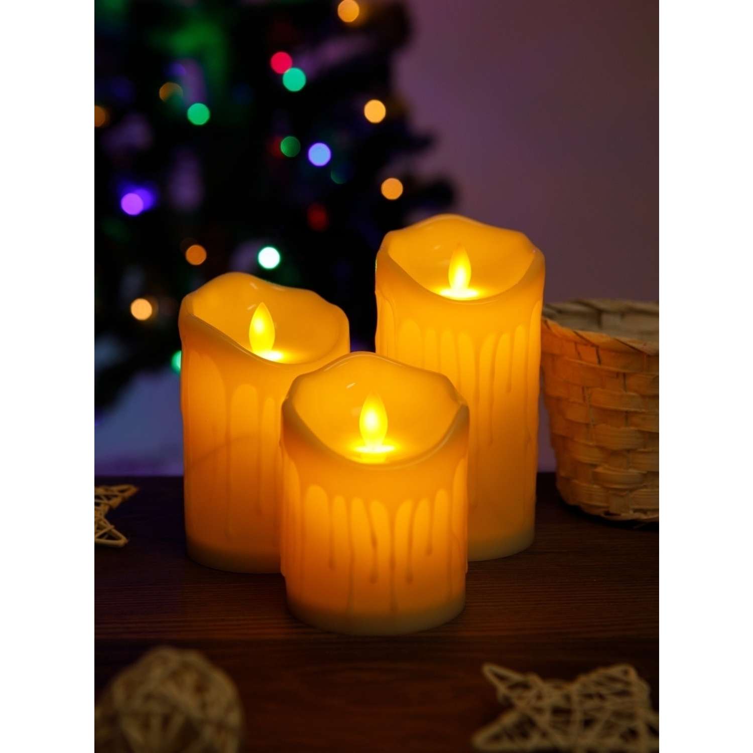 Свеча BABY STYLE декоративная рождественская LED 3 шт - фото 1