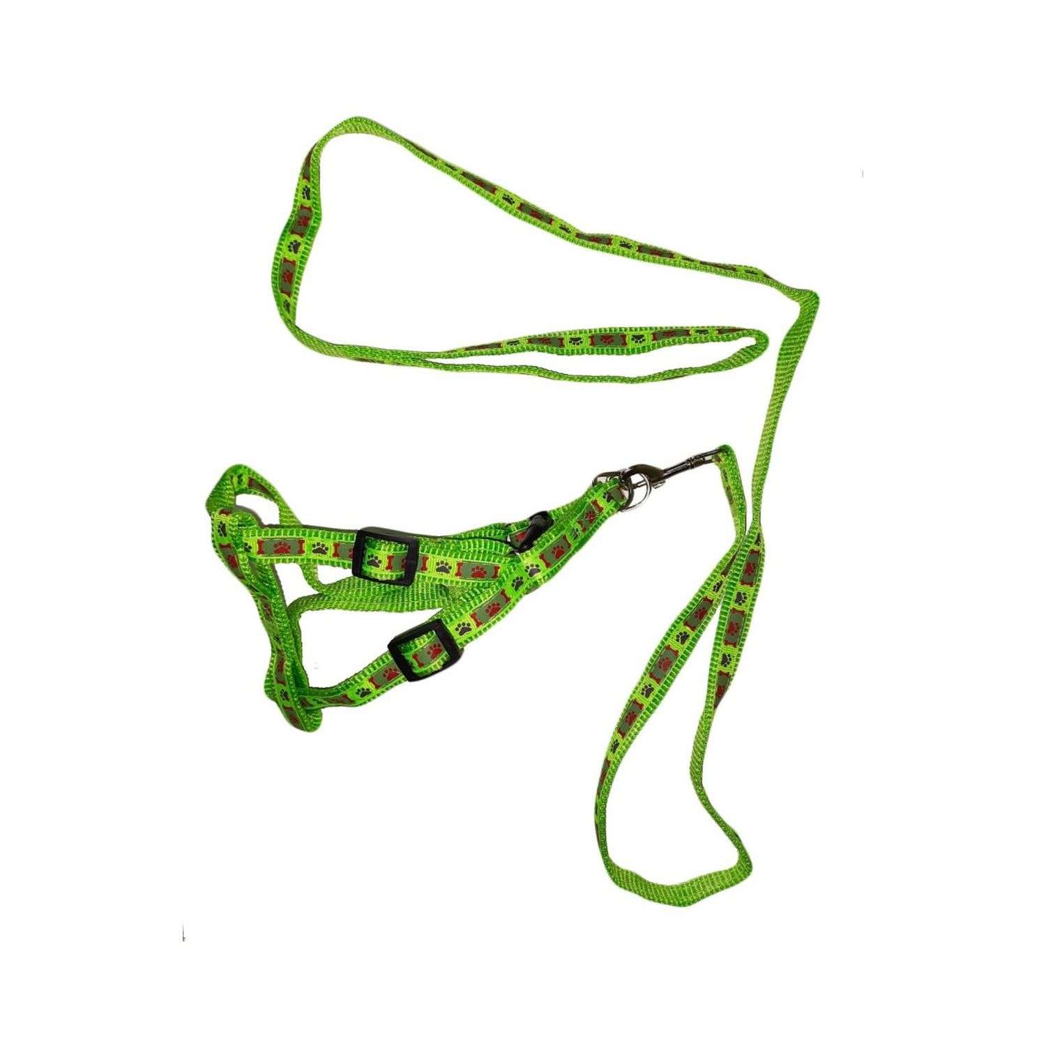 Поводок со шлейкой NPOSS Зеленый 2 см - фото 1
