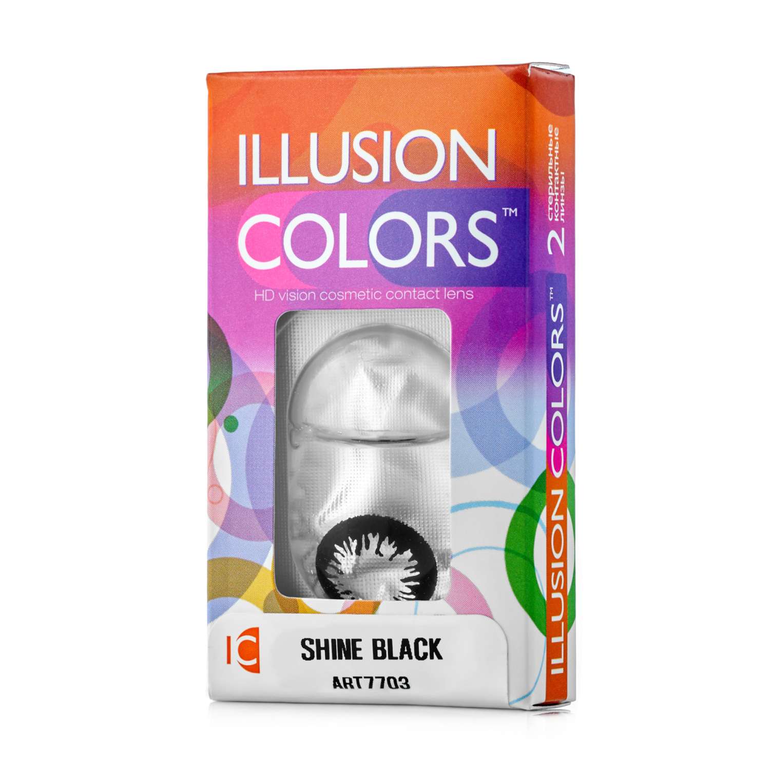 Контактные линзы ILLUSION colors shine black на 3 месяца -6.00/14/8.6 2 шт. - фото 1