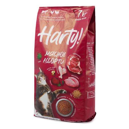 Корм для кошек Harty 7кг Мясное ассорти для взрослых полнорационный сухой