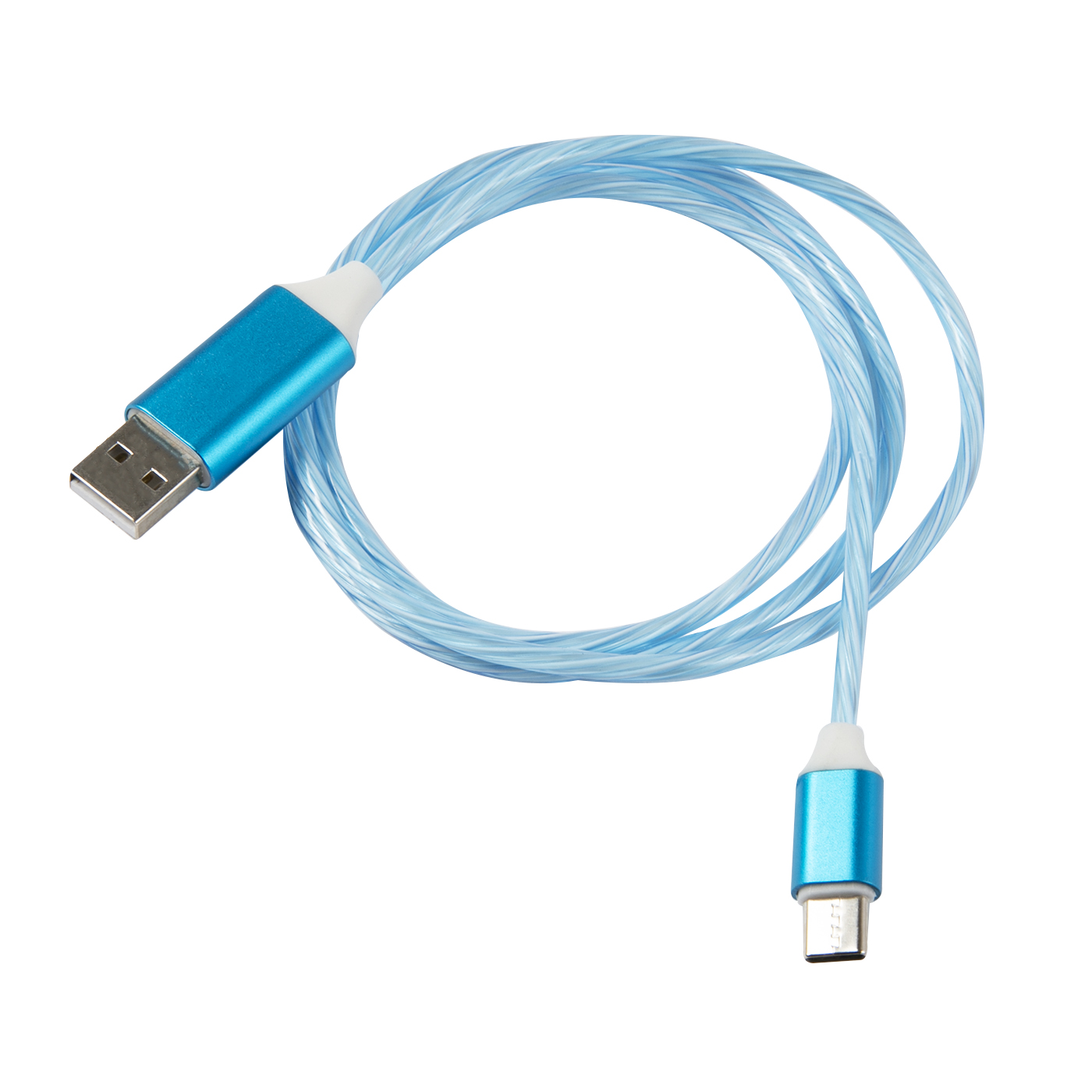 Дата-кабель RedLine LED USB - TYPE-C синий - фото 1