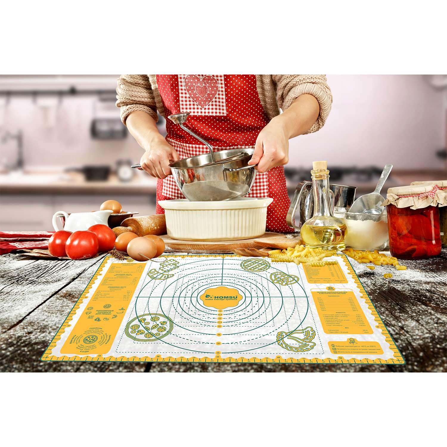 Силиконовый коврик Homsu для раскатки теста и выпекания в духовке с рецептами - фото 11