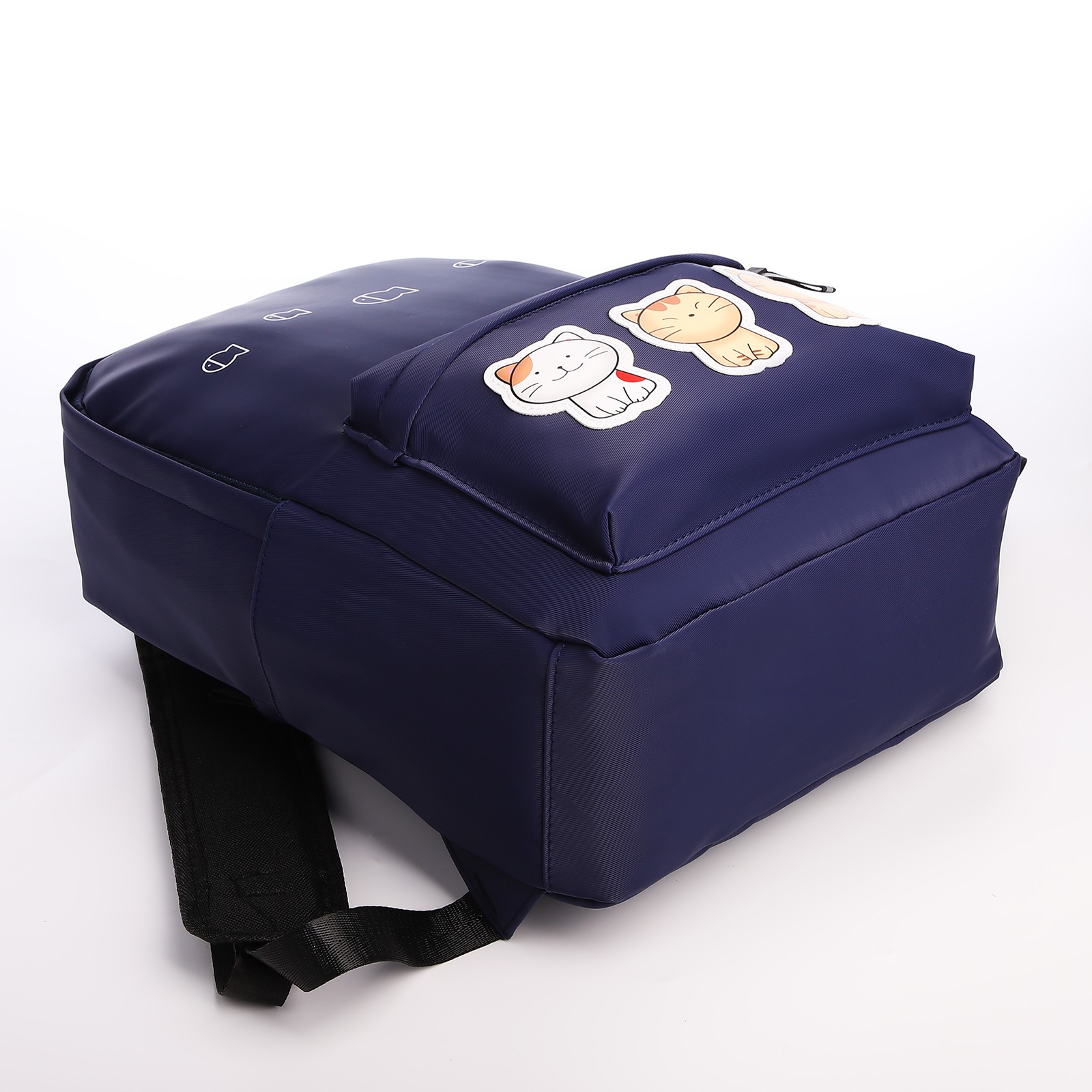Рюкзак молодёжный NAZAMOK из текстиля на молнии 4 кармана цвет синий - фото 3