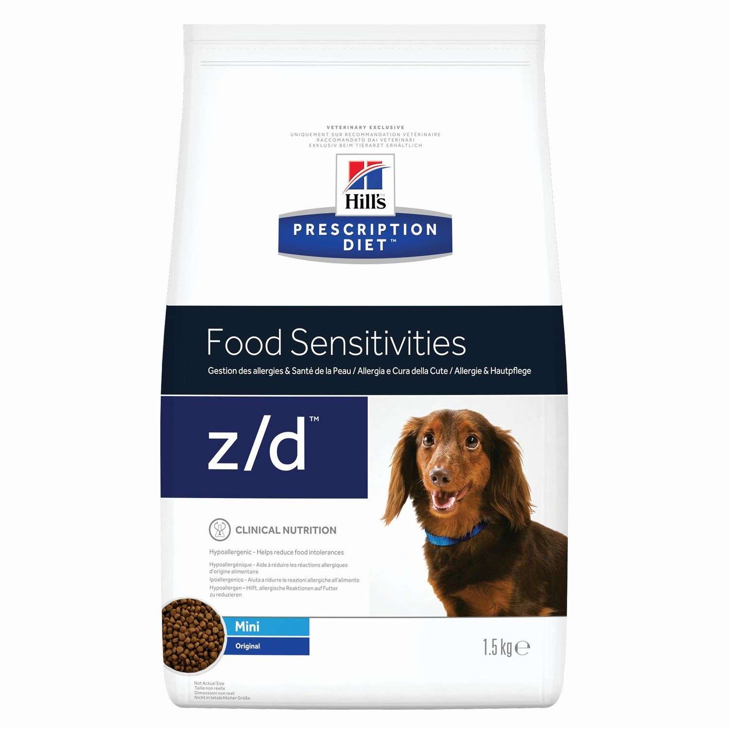 Корм для собак HILLS 1,5кг Prescription Diet z/d Mini для мелких пород диетический при аллергии и заболеваниях кожи - фото 1