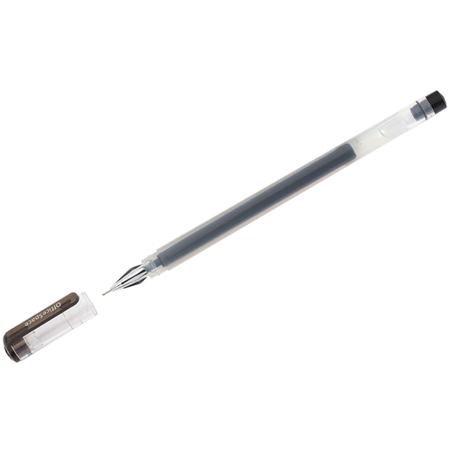 Ручка гелевая СПЕЙС HC-2 черная 0.38 мм бесстержневая игольчатый наконечник 12 шт - фото 1